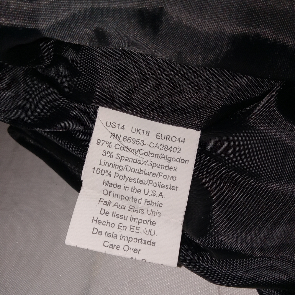 Cynthia Steffe Black Lined Cotton/Spandex Skirt 14 - Picture 7 of 9